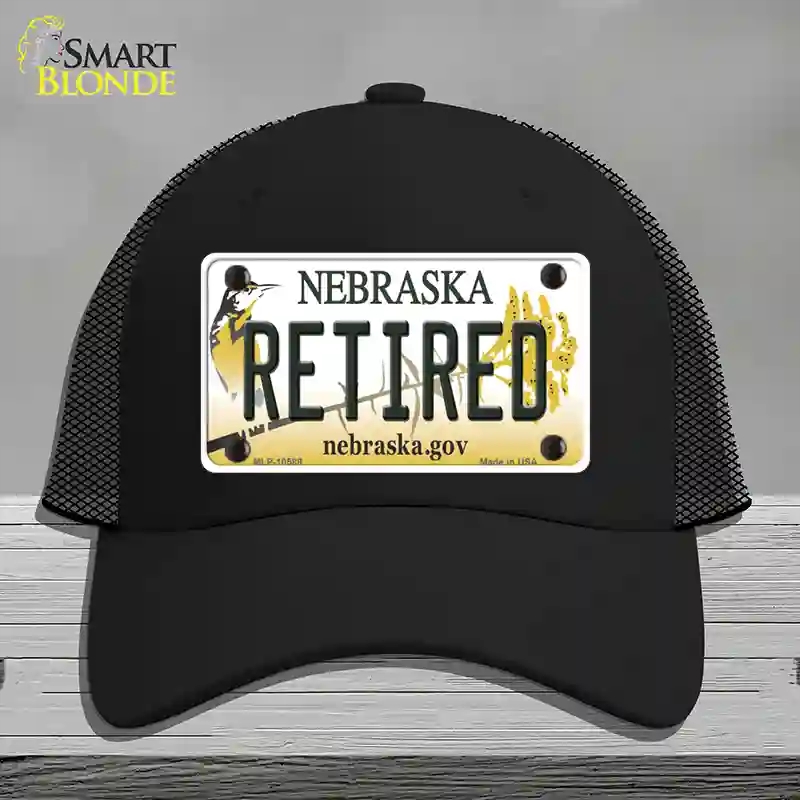 HAT01-MLP-10588 Retired Nebraska Novelty License Plate Hat, Mesh - Black