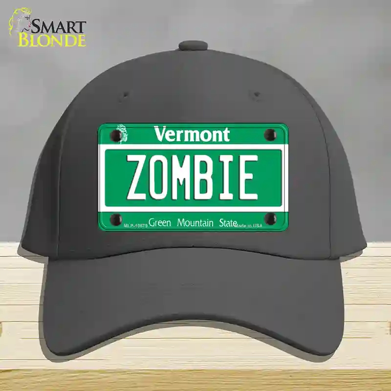 HAT04-MLP-10679 Zombie Vermont Novelty License Plate Hat, Cotton - Charcoal