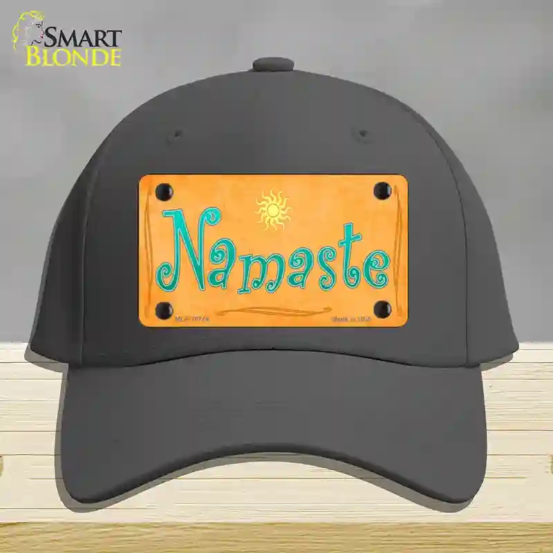 HAT04-MLP-10744 Namaste Novelty License Plate Hat, Cotton - Charcoal