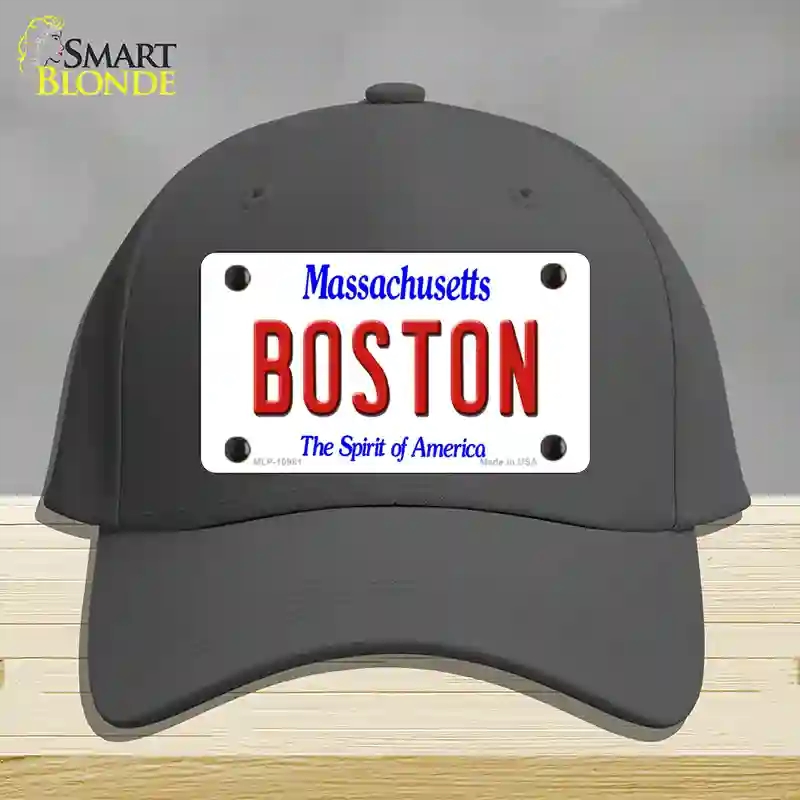 HAT04-MLP-10981 Boston Massachusetts Novelty License Plate Hat, Cotton - Charcoal