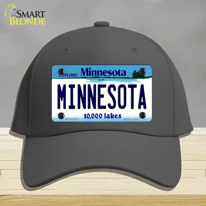 HAT04-MLP-11032 Minnesota State Novelty License Plate Hat, Cotton - Charcoal