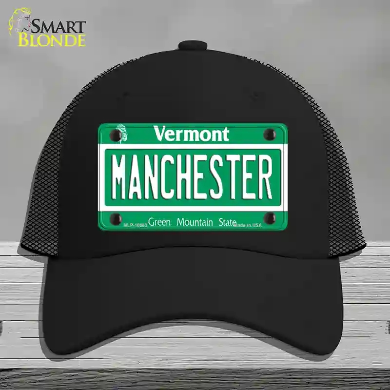 HAT01-MLP-10663 Manchester Vermont Novelty License Plate Hat, Mesh - Black