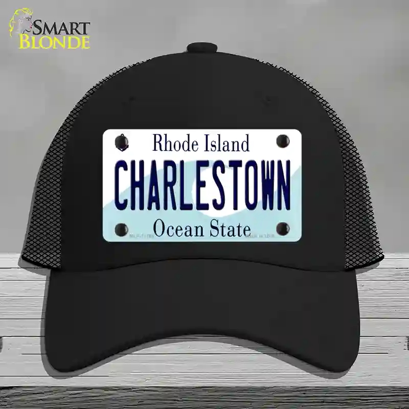 HAT01-MLP-11194 Charlestown Rhode Island State Novelty License Plate Hat, Mesh - Black