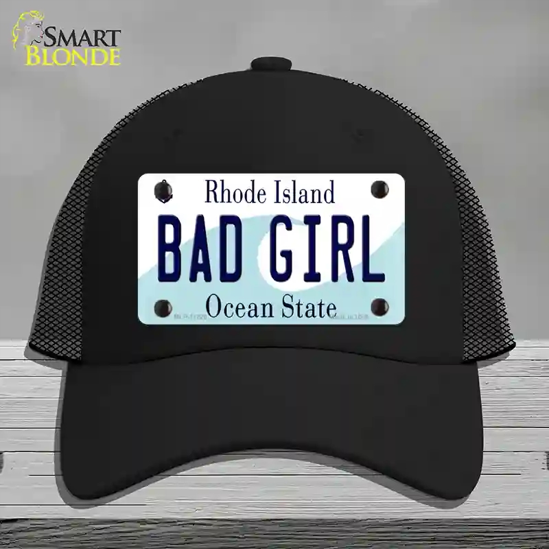HAT01-MLP-11220 Bad Girl Rhode Island State Novelty License Plate Hat, Mesh - Black