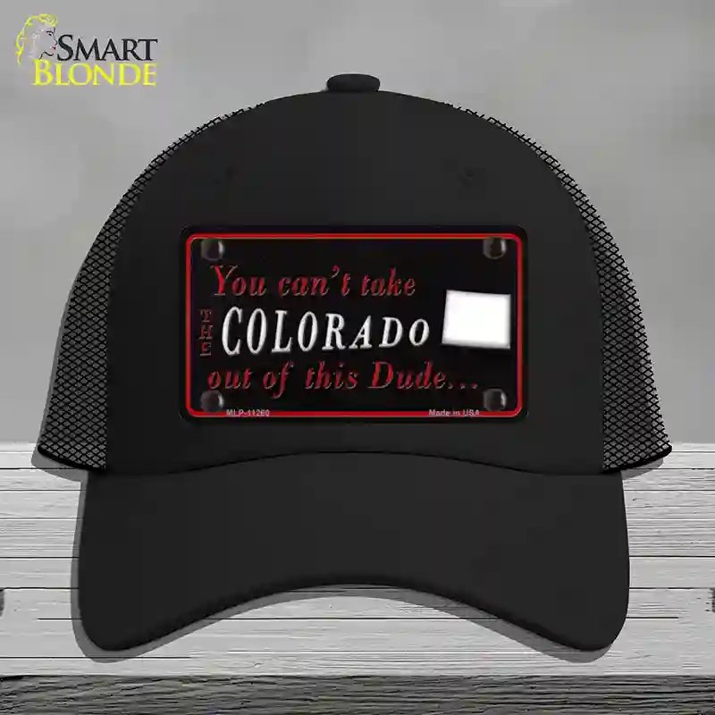 HAT01-MLP-11260 Colorado Dude Novelty License Plate Hat, Mesh - Black