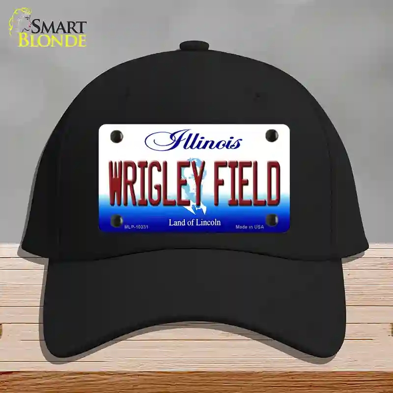 HAT03-MLP-10331 Wrigley Field Illinois Novelty License Plate Hat, Cotton - Black