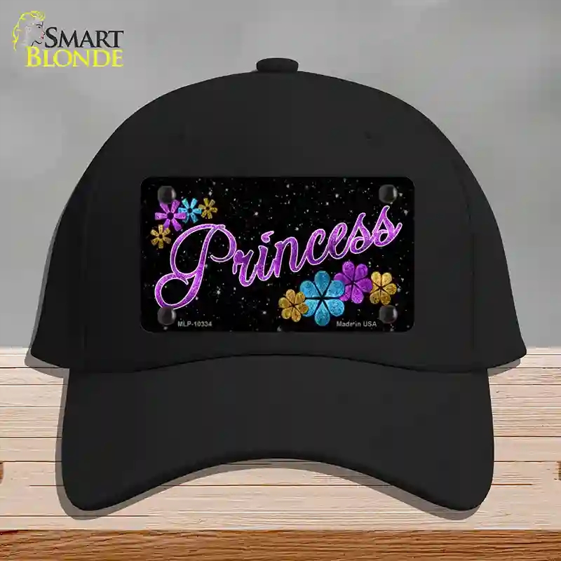 HAT03-MLP-10334 Princess Glitter Novelty License Plate Hat, Cotton - Black