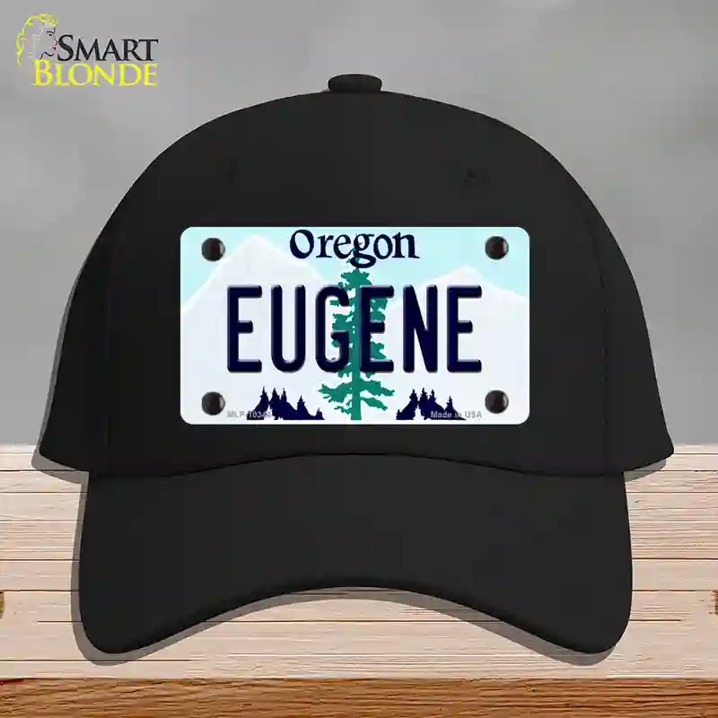 HAT03-MLP-10344 Eugene Oregon Novelty License Plate Hat, Cotton - Black