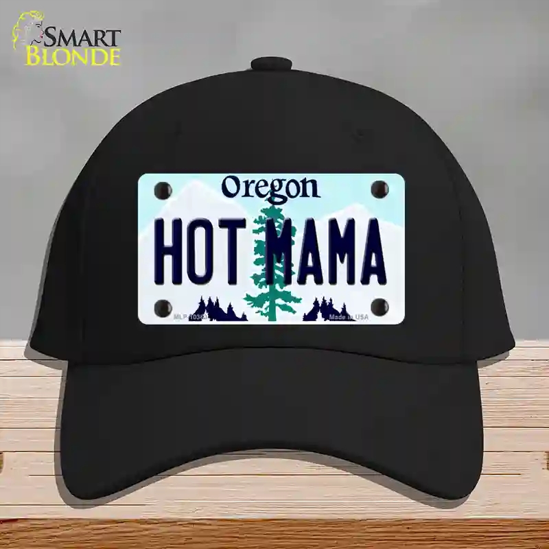 HAT03-MLP-10363 Hot Mama Oregon Novelty License Plate Hat, Cotton - Black