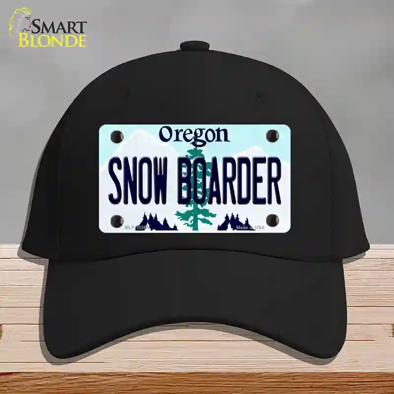 HAT03-MLP-10365 Snow Boarder Oregon Novelty License Plate Hat, Cotton - Black