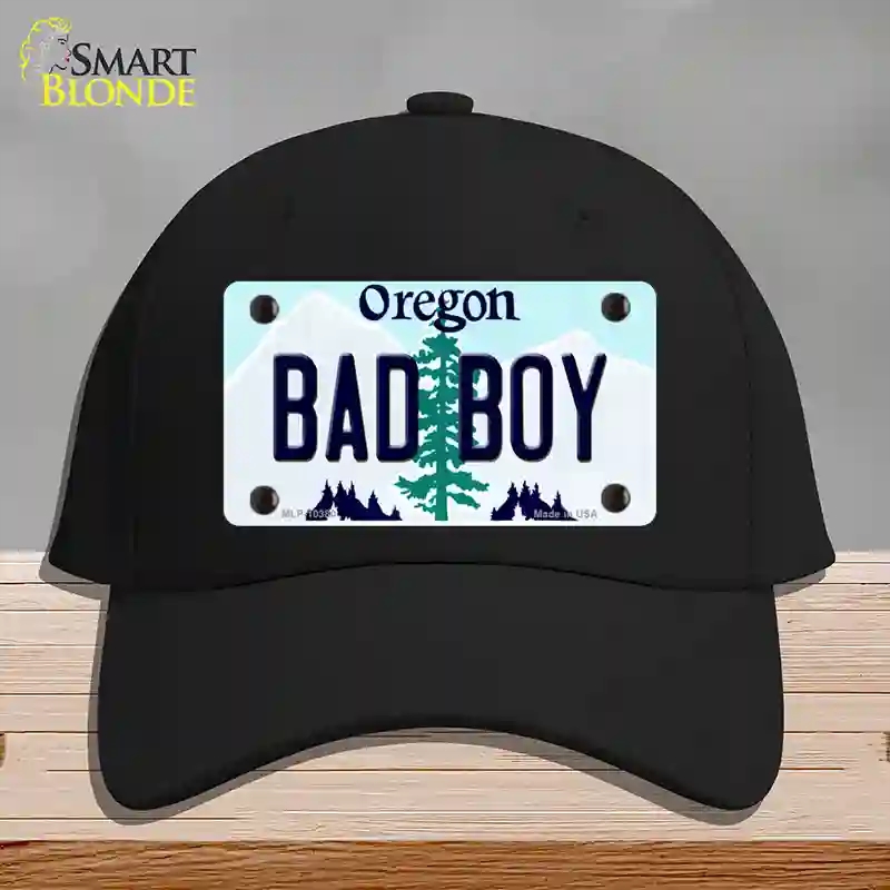 HAT03-MLP-10380 Bad Boy Oregon Novelty License Plate Hat, Cotton - Black