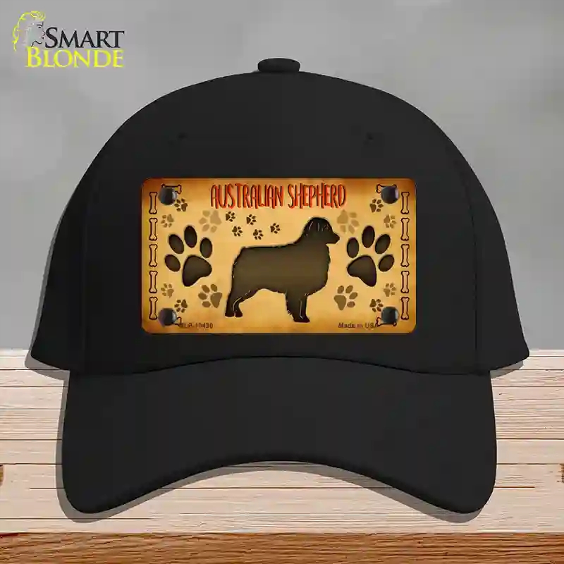 HAT03-MLP-10430 Australian Shepherd Novelty License Plate Hat, Cotton - Black
