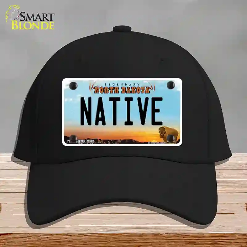 HAT03-MLP-10725 Native North Dakota Novelty License Plate Hat, Cotton - Black