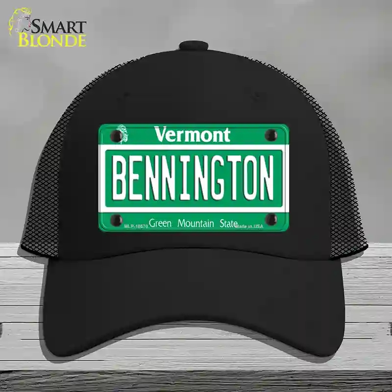 HAT01-MLP-10670 Bennington Vermont Novelty License Plate Hat, Mesh - Black