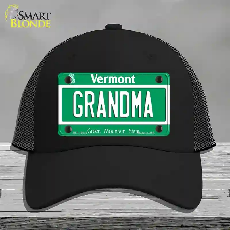 HAT01-MLP-10675 Grandma Vermont Novelty License Plate Hat, Mesh - Black