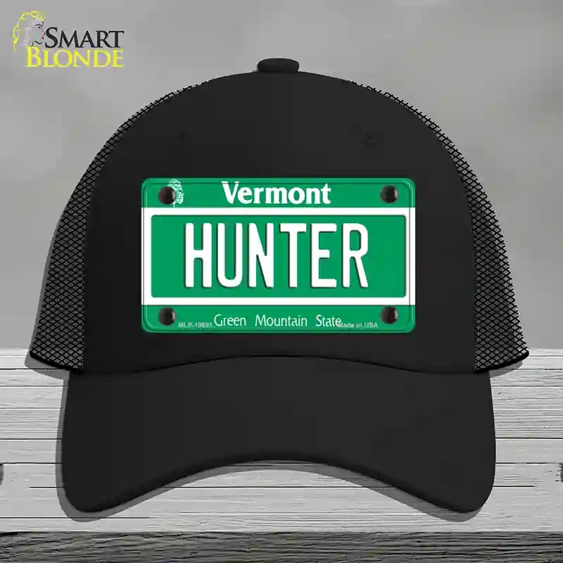 HAT01-MLP-10691 Hunter Vermont Novelty License Plate Hat, Mesh - Black