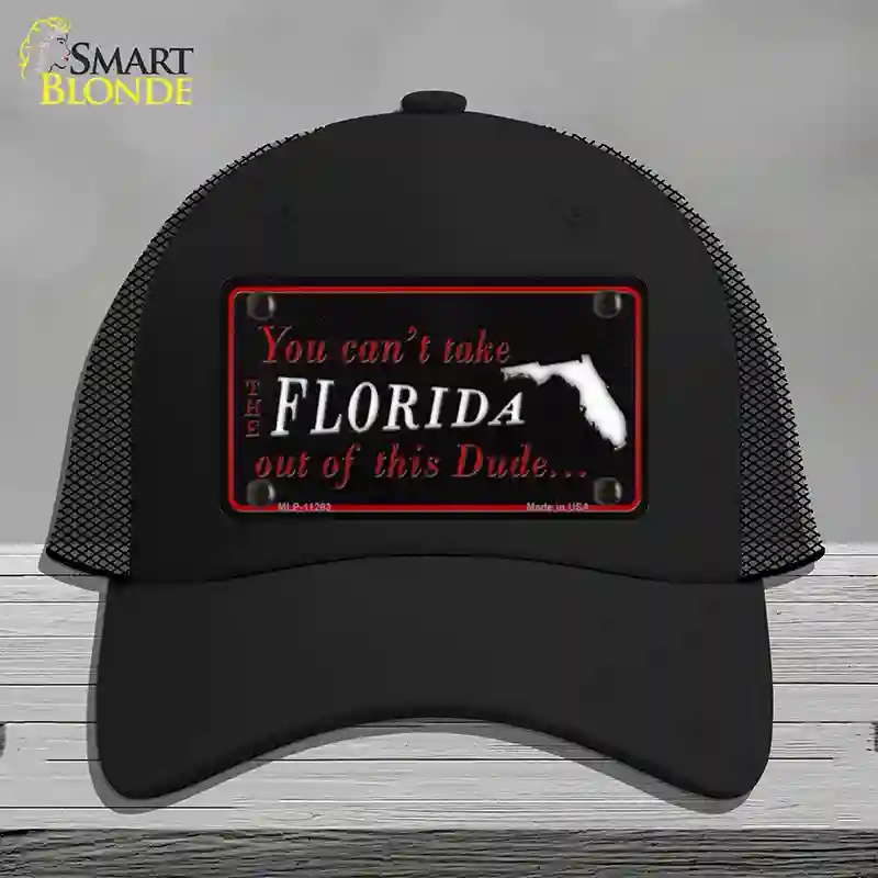 HAT01-MLP-11263 Florida Dude Novelty License Plate Hat, Mesh - Black