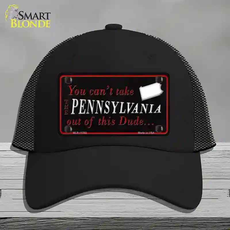 HAT01-MLP-11292 Pennsylvania Dude Novelty License Plate Hat, Mesh - Black