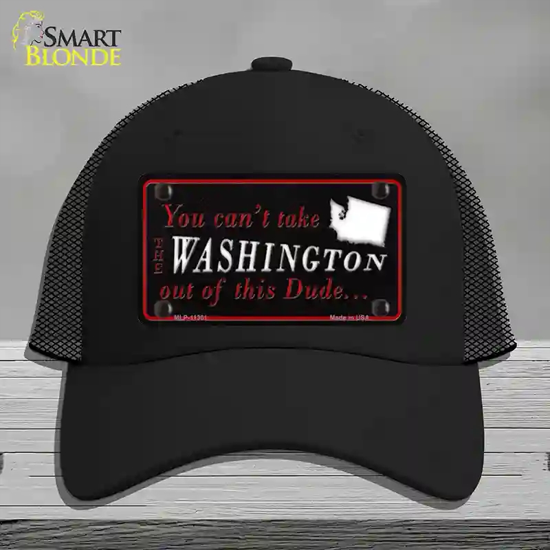 HAT01-MLP-11301 Washington Dude Novelty License Plate Hat, Mesh - Black