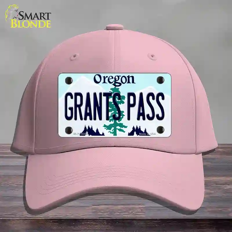 HAT05-MLP-10352 Grants Pass Oregon Novelty License Plate Hat, Cotton - Pink