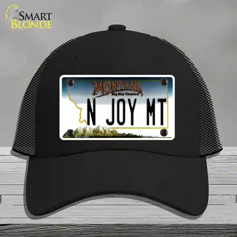 HAT01-MLP-11087 N Joy MT Montana State Novelty License Plate Hat, Mesh - Black