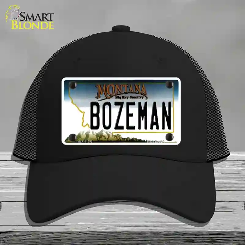 HAT01-MLP-11092 Bozeman Montana State Novelty License Plate Hat, Mesh - Black