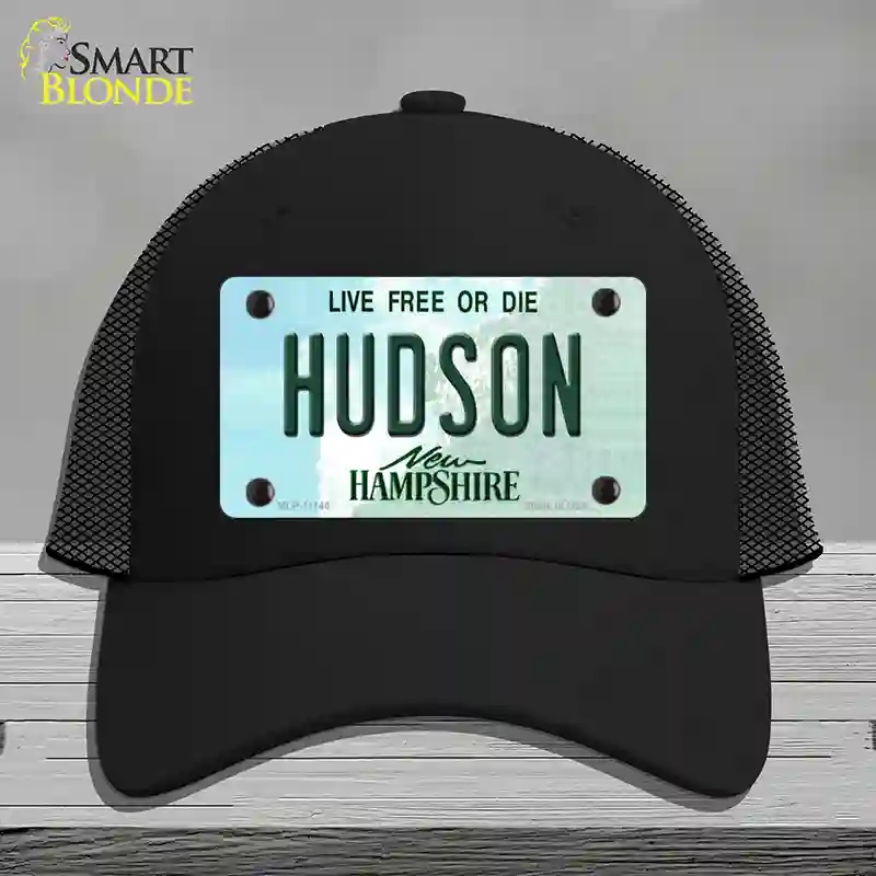 HAT01-MLP-11146 Hudson   Hampshire State Novelty License Plate Hat, Mesh - Black