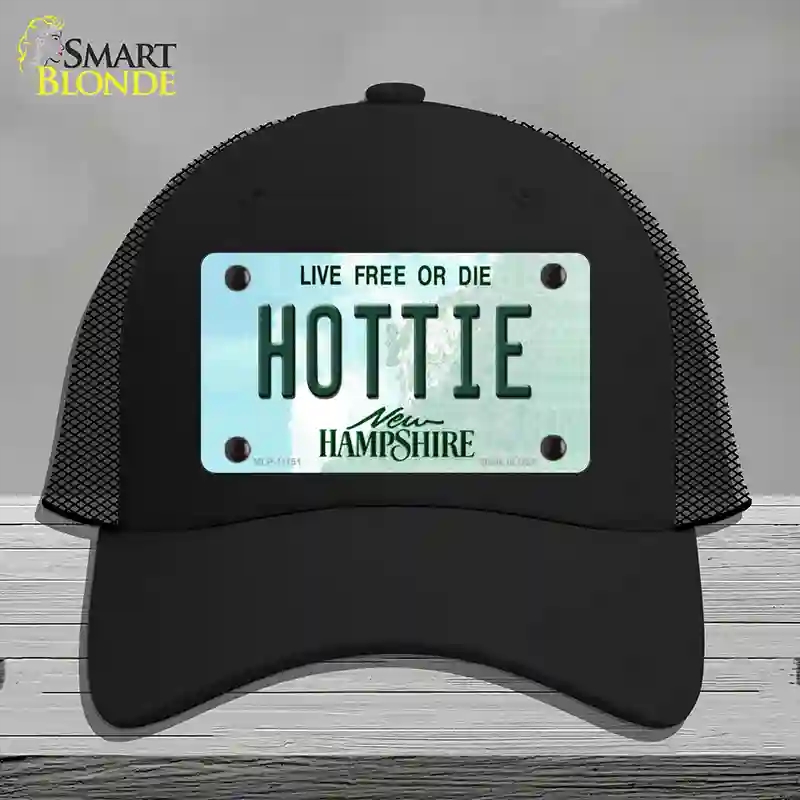 HAT01-MLP-11151 Hottie   Hampshire State Novelty License Plate Hat, Mesh - Black