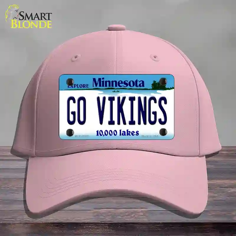 HAT05-MLP-11052 Go Vikings Minnesota Novelty License Plate Hat, Cotton - Pink