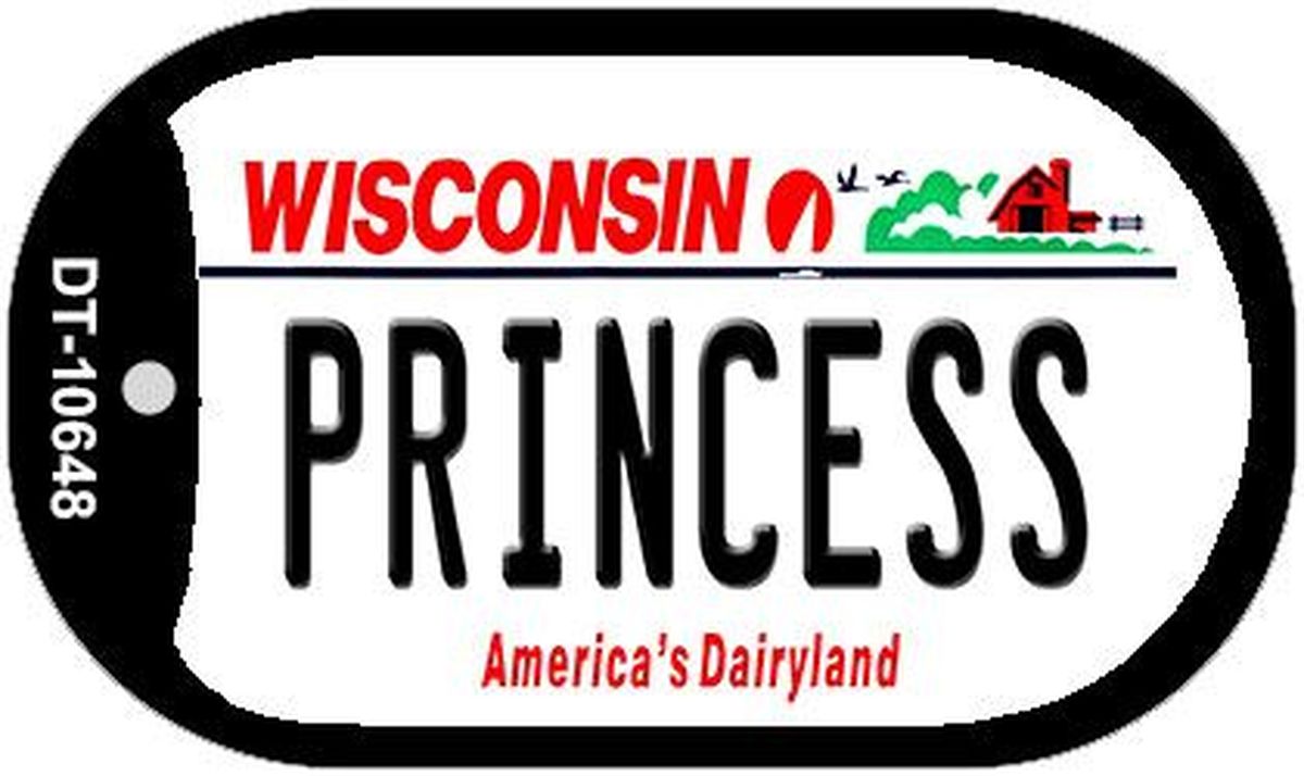 Picture of Smart Blonde DT-10648 1.5 x 2 in. Princess Wisconsin Novelty Metal Dog Tag Necklace