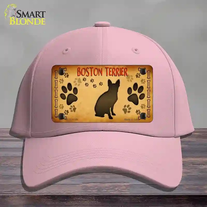 HAT05-MLP-11305 Boston Terrier Novelty License Plate Hat, Cotton - Pink