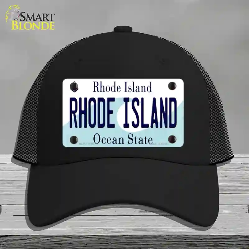 HAT01-MLP-11179 Rhode Island State Novelty License Plate Hat, Mesh - Black