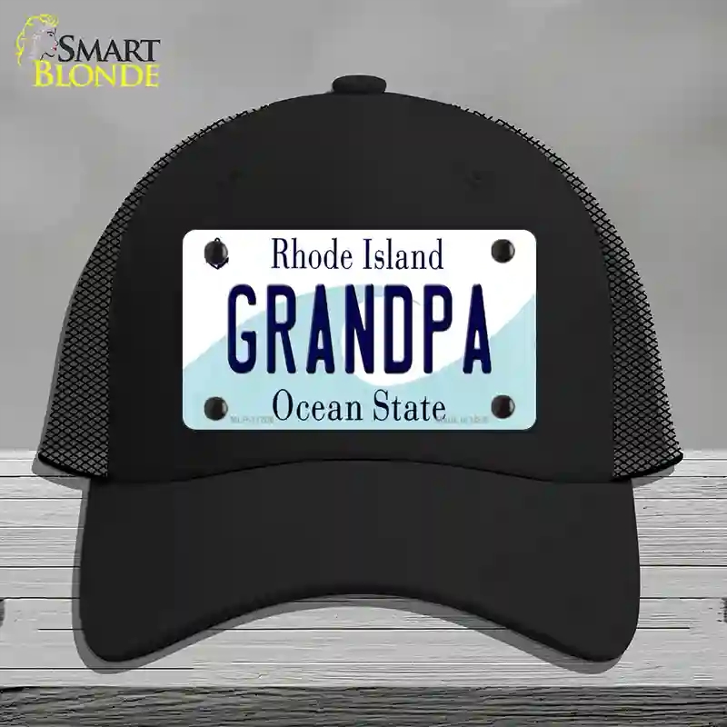 HAT01-MLP-11200 Grandpa Rhode Island State Novelty License Plate Hat, Mesh - Black