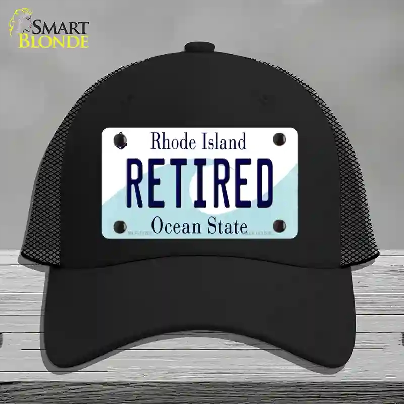 HAT01-MLP-11201 Retired Rhode Island State Novelty License Plate Hat, Mesh - Black