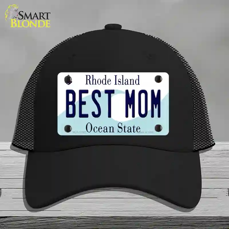 HAT01-MLP-11221 Best Mom Rhode Island State Novelty License Plate Hat, Mesh - Black