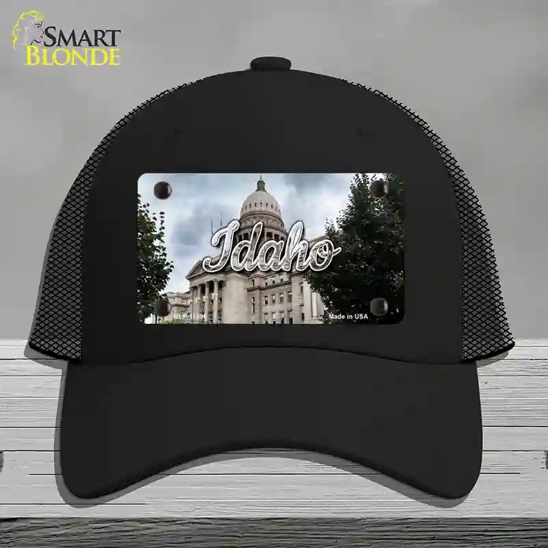 HAT01-MLP-11596 Idaho Capital Building State Novelty License Plate Hat, Mesh - Black