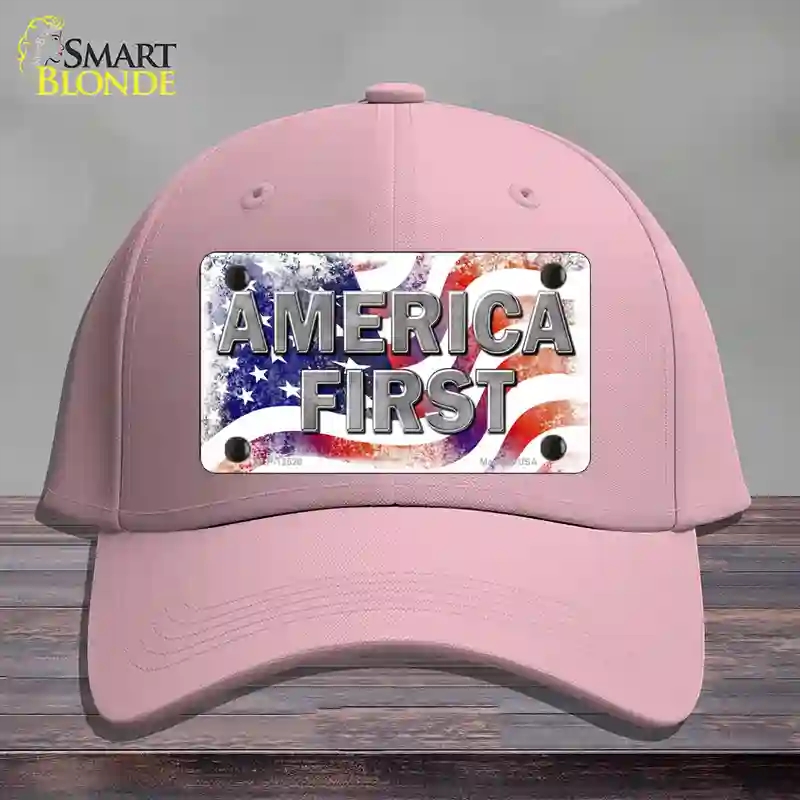 HAT05-MLP-12520 America First Novelty License Plate Hat, Cotton - Pink