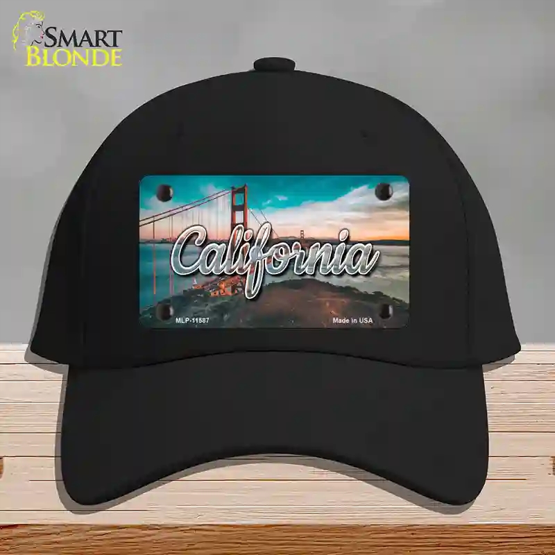 HAT03-MLP-11587 California Golden Gate Bridge State Novelty License Plate Hat, Cotton - Black