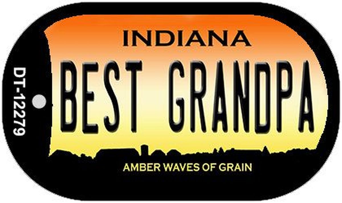 Picture of Smart Blonde DT-12279 1.5 x 2 in. Best Grandpa Indiana Novelty Metal Dog Tag Necklace