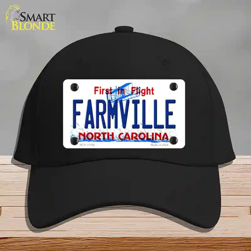 HAT03MLP11746 Farmville North Carolina State Novelty License Plate Hat44 Cotton  Black