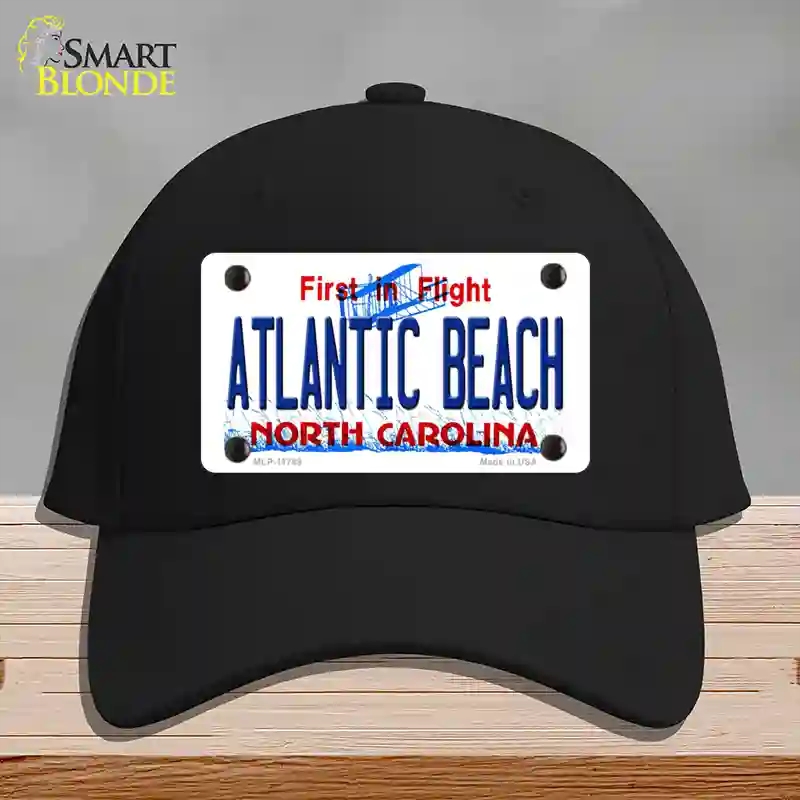 HAT03-MLP-11749 Atlantic Beach North Carolina State Novelty License Plate Hat, Cotton - Black