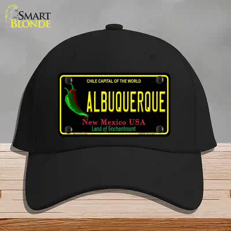 HAT03-MLP-11754 Albuquerque   Mexico State Novelty License Plate Hat, Cotton - Black