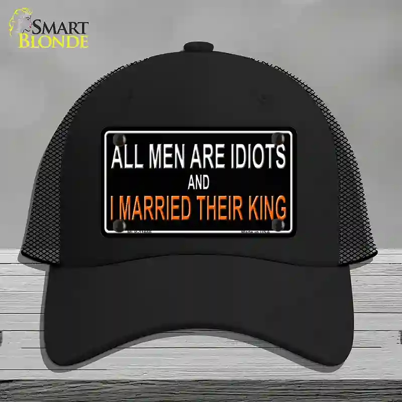 HAT01-MLP-11666 All Men Are Idiots Novelty License Plate Hat, Mesh - Black