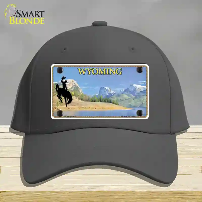 HAT04-MLP-10511 Wyoming Blank Novelty License Plate Hat, Cotton - Charcoal