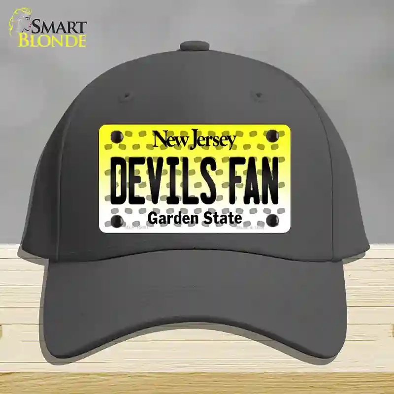 HAT04-MLP-10847 Devils Fan   Jersey Novelty License Plate Hat, Cotton - Charcoal