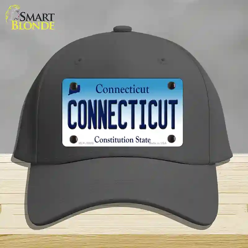 HAT04-MLP-10888 Connecticut State Novelty License Plate Hat, Cotton - Charcoal
