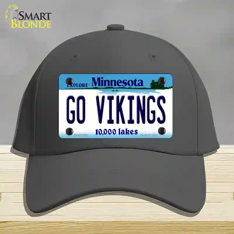 HAT04-MLP-11052 Go Vikings Minnesota Novelty License Plate Hat, Cotton - Charcoal