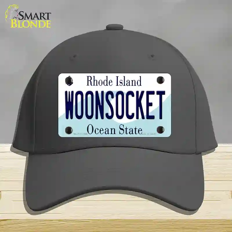 HAT04-MLP-11186 Woonsocket Rhode Island State Novelty License Plate Hat, Cotton - Charcoal