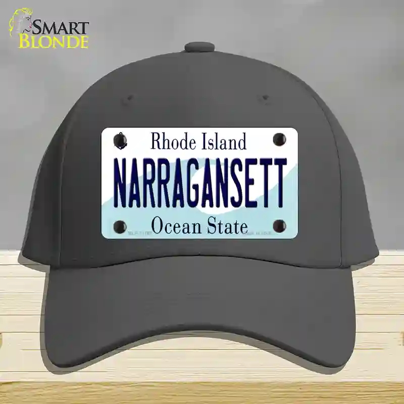HAT04-MLP-11187 Narragansett Rhode Island State Novelty License Plate Hat, Cotton - Charcoal