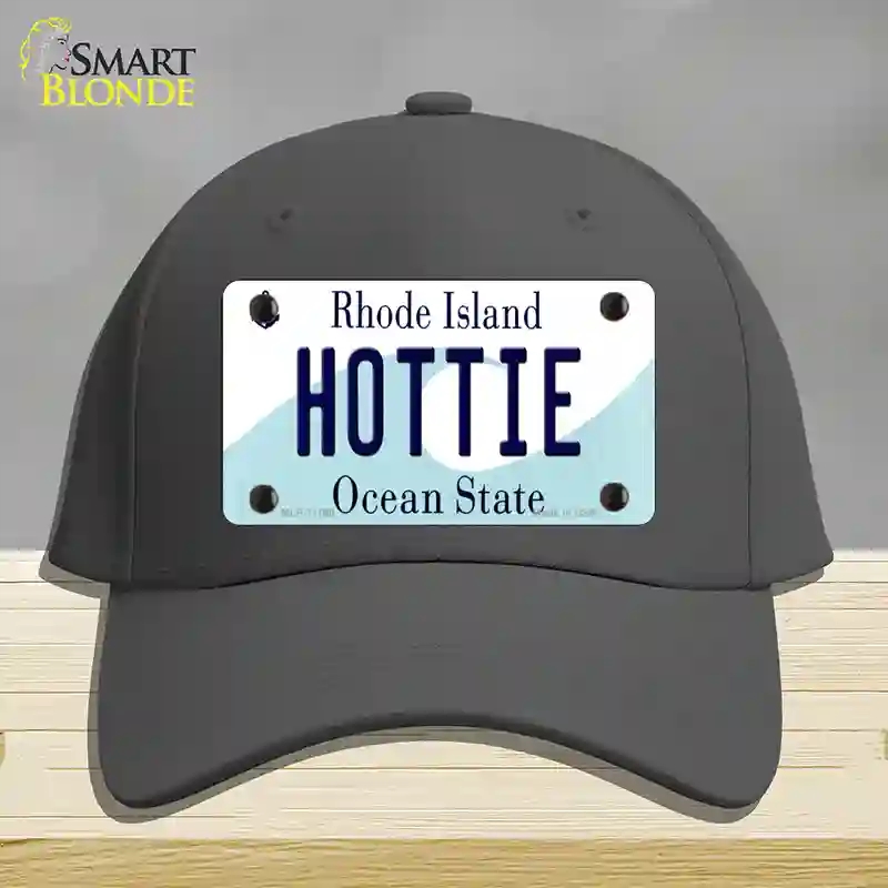 HAT04-MLP-11198 Hottie Rhode Island State Novelty License Plate Hat, Cotton - Charcoal